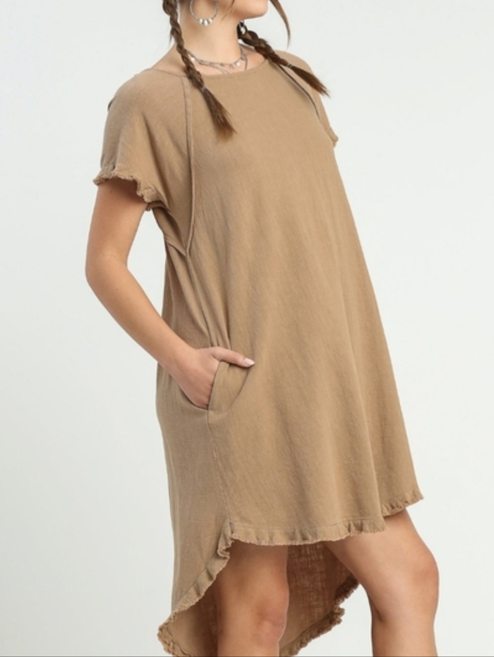 Umgee Boho Linen Blue Dress